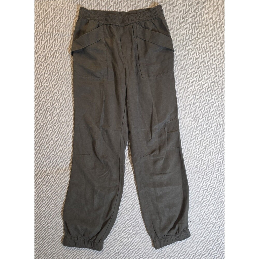 Vuori Women’s XS Black Linen Lyocell Utility Jogger Pants Elastic Waist